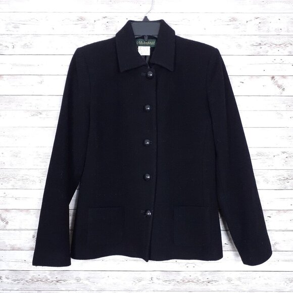 Harve Benard Jackets & Blazers - Harve Benard Womens Wool Cashmere Blend Coat Size 6 Black Button Up CL